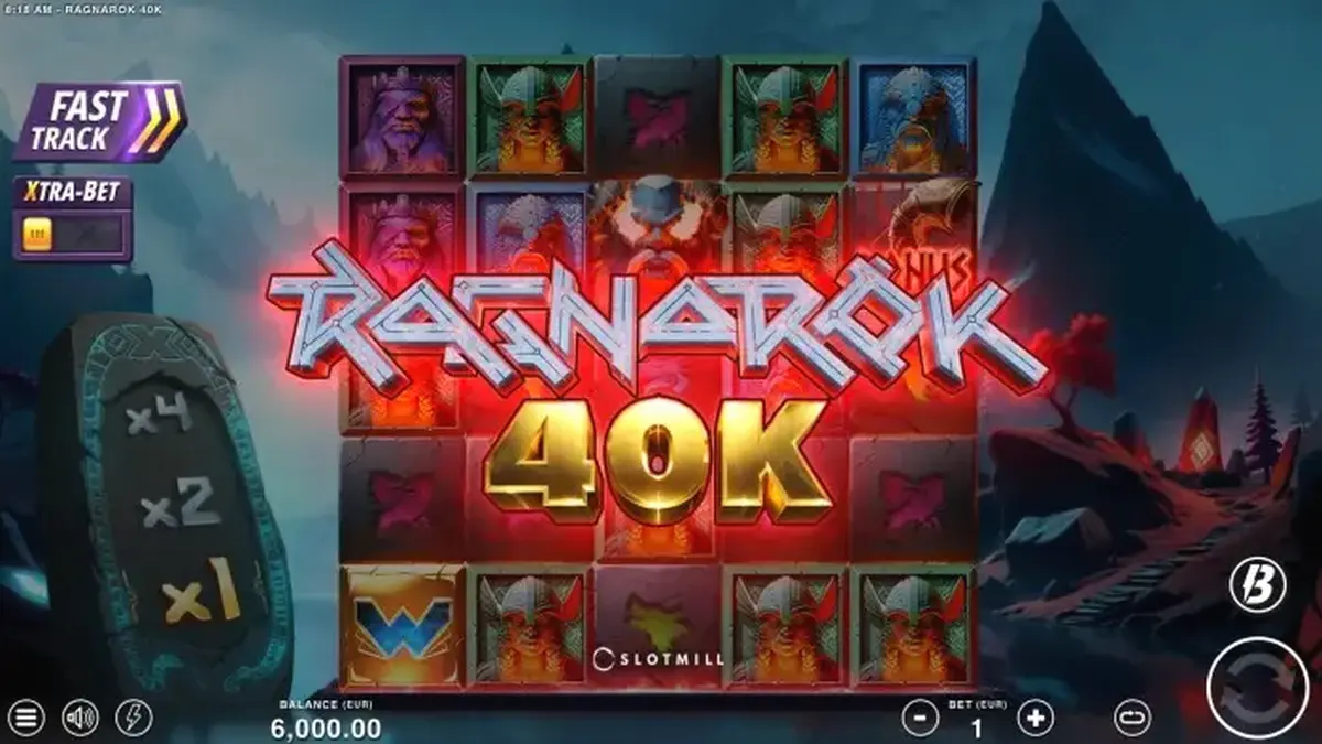 Interface do jogo Demon's Gate com portal místico e runas brilhantes